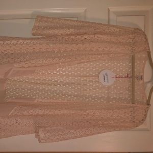 Umgee Large Crème/Light Blush Pink Stella Cardigan